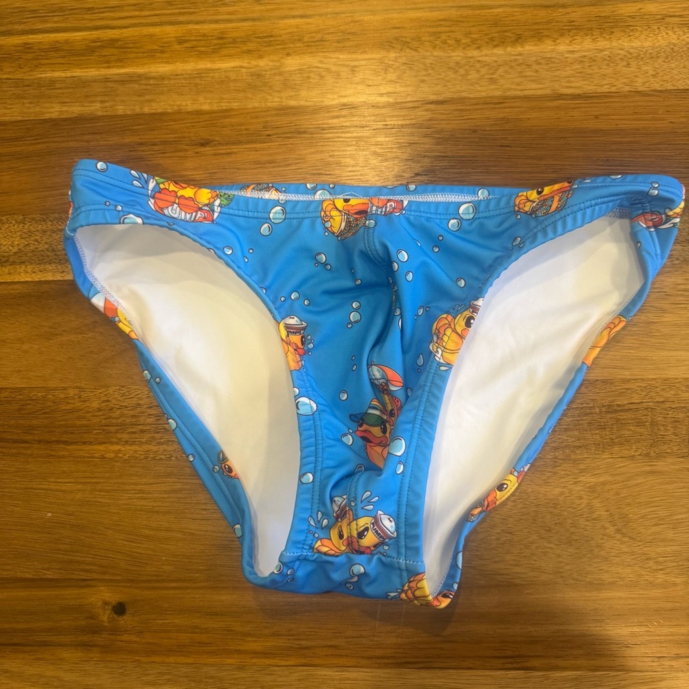 Blue Cartoon Print Bikini Bottoms